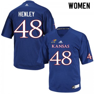 Women's Kansas #48 Parker Henley Royal Alumni Jersey 872360-431
