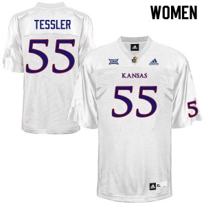 Women Kansas #55 Rexx Tessler White NCAA Jersey 208957-589