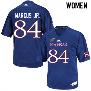 Womens Kansas Jayhawks #84 Thomas Marcus Jr. Royal Player Jerseys 706382-689
