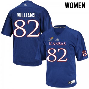 Women's Kansas #82 Zach Williams Royal Alumni Jerseys 597890-982