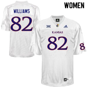 Womens University of Kansas #82 Zach Williams White University Jerseys 724693-938
