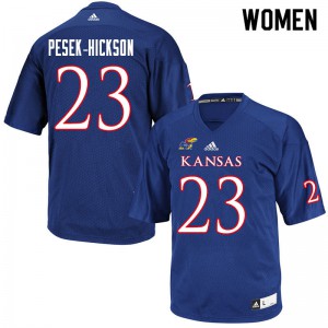 Women University of Kansas #23 Amauri Pesek-Hickson Royal Embroidery Jerseys 686063-981