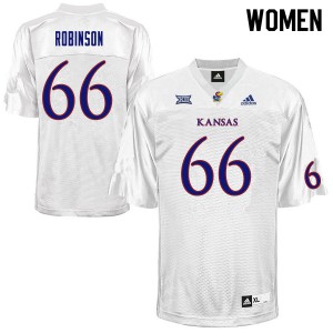 Women's Kansas Jayhawks #66 Danny Robinson White Embroidery Jerseys 797972-790