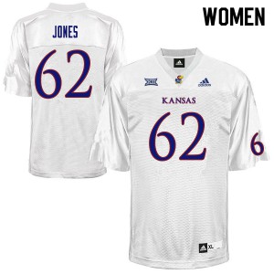 Women's University of Kansas #62 Garrett Jones White High School Jerseys 418548-937