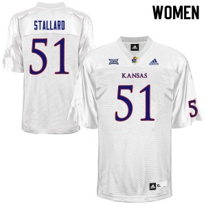 Women Kansas Jayhawks #51 Jack Stallard White University Jersey 259840-954