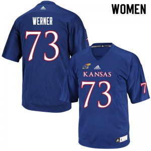 Women's Kansas #73 Jack Werner Royal Stitched Jersey 259284-441