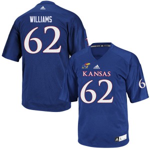Womens University of Kansas #62 Jack Williams Royal Official Jerseys 828973-698