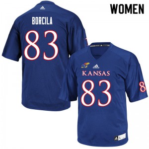 Womens Kansas #83 Jacob Borcila Royal Official Jersey 861425-663