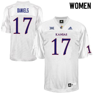 Women's Kansas Jayhawks #17 Jalon Daniels White Alumni Jerseys 400756-252