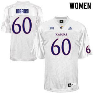 Womens Kansas Jayhawks #60 Luke Hosford White NCAA Jerseys 790746-977