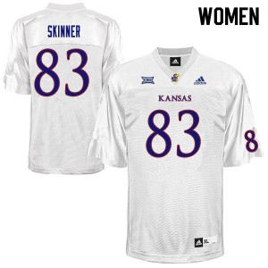 Women's Jayhawks #83 Quentin Skinner White College Jerseys 165023-993