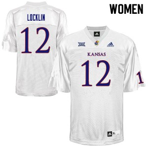 Womens University of Kansas #12 Torry Locklin White College Jerseys 941488-428