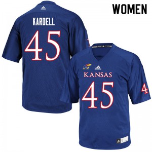 Women's University of Kansas #45 Trevor Kardell Royal High School Jersey 646269-982