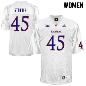 Womens Kansas Jayhawks #45 Tyler Stottle White Alumni Jerseys 362210-654