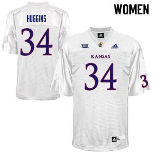 Women Jayhawks #34 Will Huggins White College Jerseys 879429-871