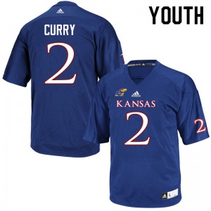 Youth University of Kansas #2 Boobie Curry Royal Football Jerseys 398578-411