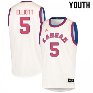 Youth Kansas #5 Elijah Elliott Cream Stitched Jersey 619379-163