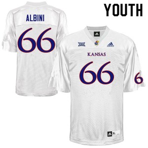 Youth Kansas #66 Geno Albini White Official Jerseys 377719-411