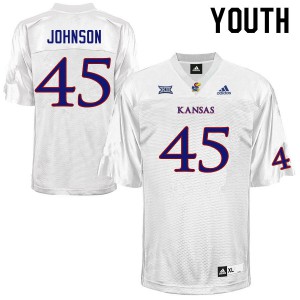 Youth Kansas #45 Issaiah Johnson White Football Jerseys 696945-752