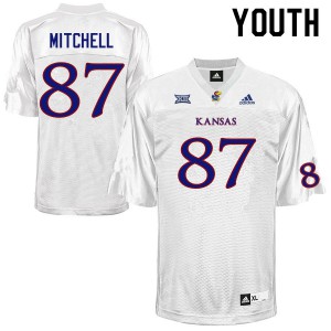 Youth Kansas #87 Jaden Mitchell White Player Jerseys 117763-112