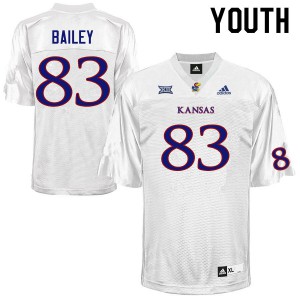 Youth Jayhawks #83 Jailen Bailey White Football Jerseys 175335-355