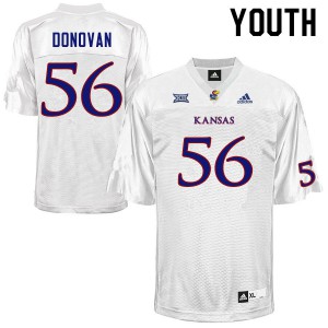 Youth University of Kansas #56 Josh Donovan White High School Jersey 145047-680