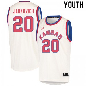 Youth Kansas Jayhawks #20 Michael Jankovich Cream College Jersey 318113-961