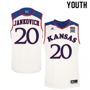 Youth Kansas #20 Michael Jankovich White University Jerseys 355814-318