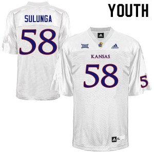 Youth Kansas #58 Nahe Sulunga White University Jersey 612454-777