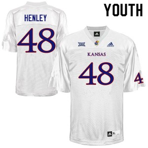 Youth Jayhawks #48 Parker Henley White High School Jerseys 966412-734
