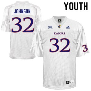 Youth Kansas Jayhawks #32 Terrence Johnson White Official Jerseys 280340-430