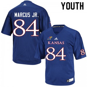 Youth Kansas Jayhawks #84 Thomas Marcus Jr. Royal College Jersey 915032-596