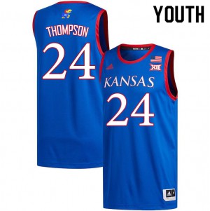 Youth Jayhawks #24 Bryce Thompson Royal NCAA Jerseys 943820-590
