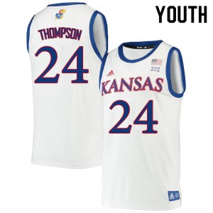 Youth Kansas #24 Bryce Thompson White NCAA Jerseys 436546-700