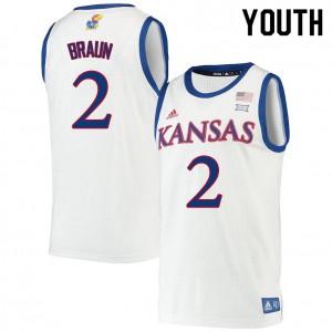 Youth University of Kansas #2 Christian Braun White Official Jerseys 669688-742
