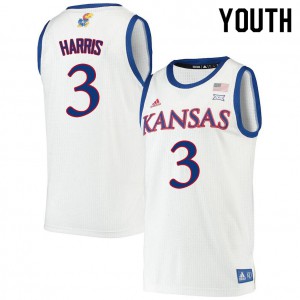 Youth Kansas #3 Dajuan Harris White NCAA Jersey 793403-623