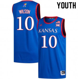 Youth University of Kansas #10 Jalen Wilson Royal Player Jersey 688023-729