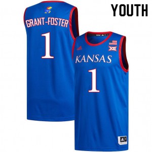 Youth Kansas Jayhawks #1 Tyon Grant-Foster Royal College Jerseys 710161-149