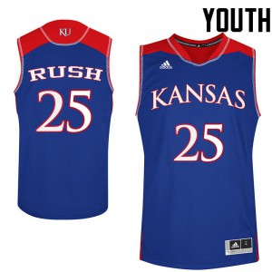 Youth Kansas Jayhawks #25 Brandon Rush Royal College Jersey 808647-449