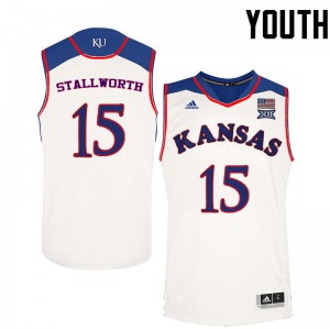 Youth Kansas Jayhawks #15 Bud Stallworth White Basketball Jersey 692855-120