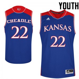 Youth Jayhawks #22 Chayla Cheadle Royal University Jerseys 947133-327