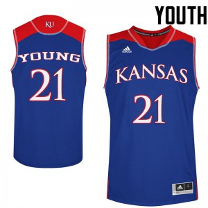 Youth Kansas #21 Clay Young Royal Stitch Jersey 462863-893