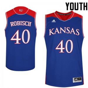 Youth Jayhawks #40 Dave Robisch Royal Embroidery Jerseys 648123-272