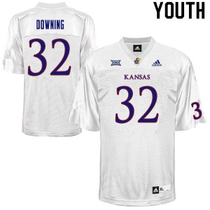Youth University of Kansas #32 Dylan Downing White Football Jersey 730341-794