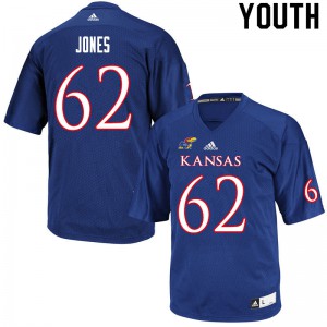 Youth University of Kansas #62 Garrett Jones Royal High School Jersey 997569-519
