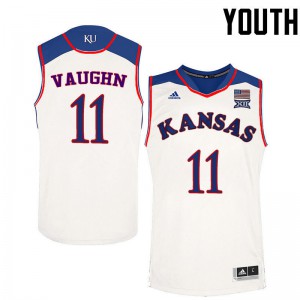 Youth Kansas Jayhawks #11 Jacque Vaughn White Stitched Jerseys 352709-376