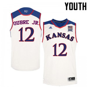 Youth Kansas #12 Kelly Oubre Jr. White Embroidery Jersey 623935-196