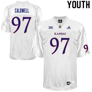 Youth Kansas #97 Kenean Caldwell White Official Jerseys 460344-134