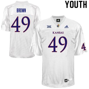 Youth Jayhawks #49 Krishawn Brown White College Jersey 301737-525