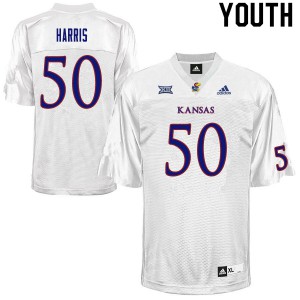 Youth Kansas #50 Marcus Harris White Stitched Jersey 743937-836